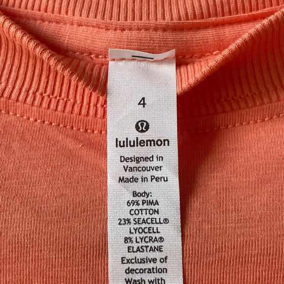 Orange Lululemon cropped tee - Picture 3 of 3